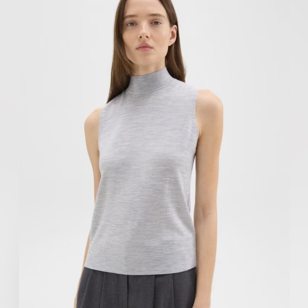 Theory - Mock Neck Sleeveless Wool Top